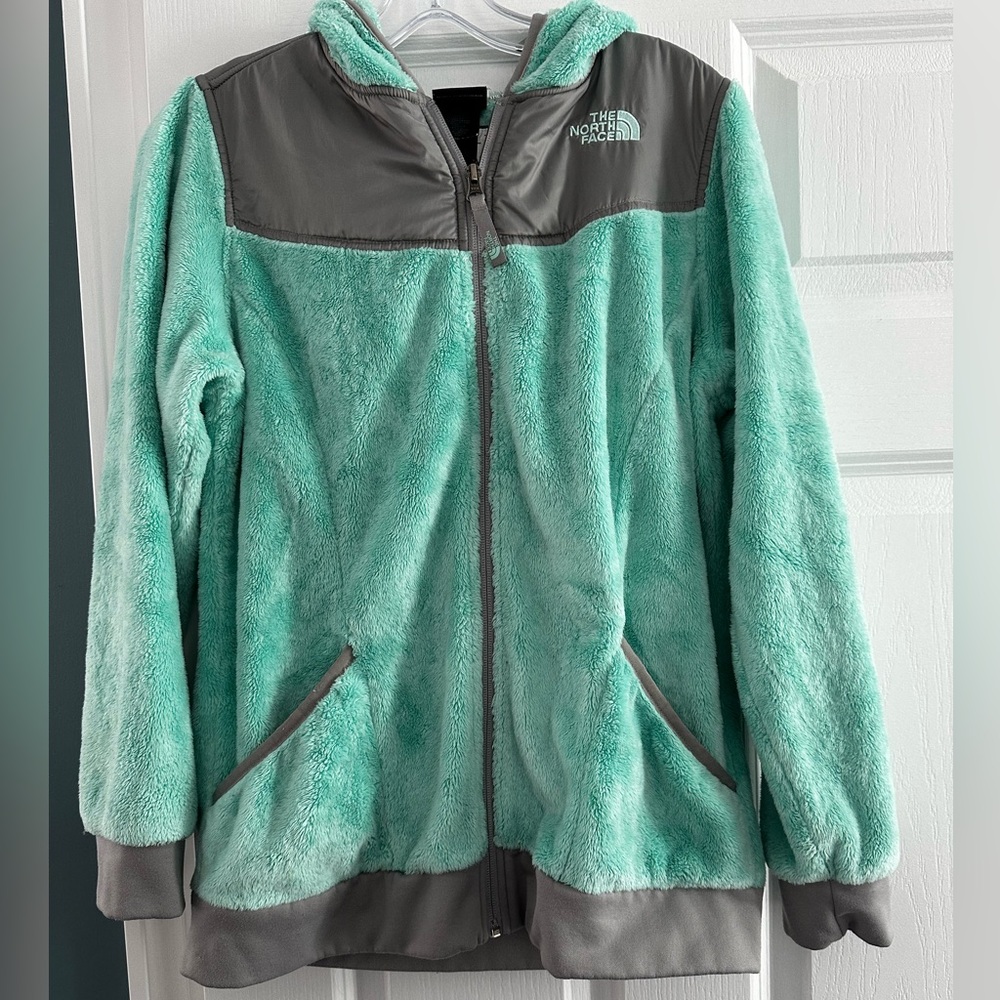 The North Face Girls Teal and Gray Denali Jacket